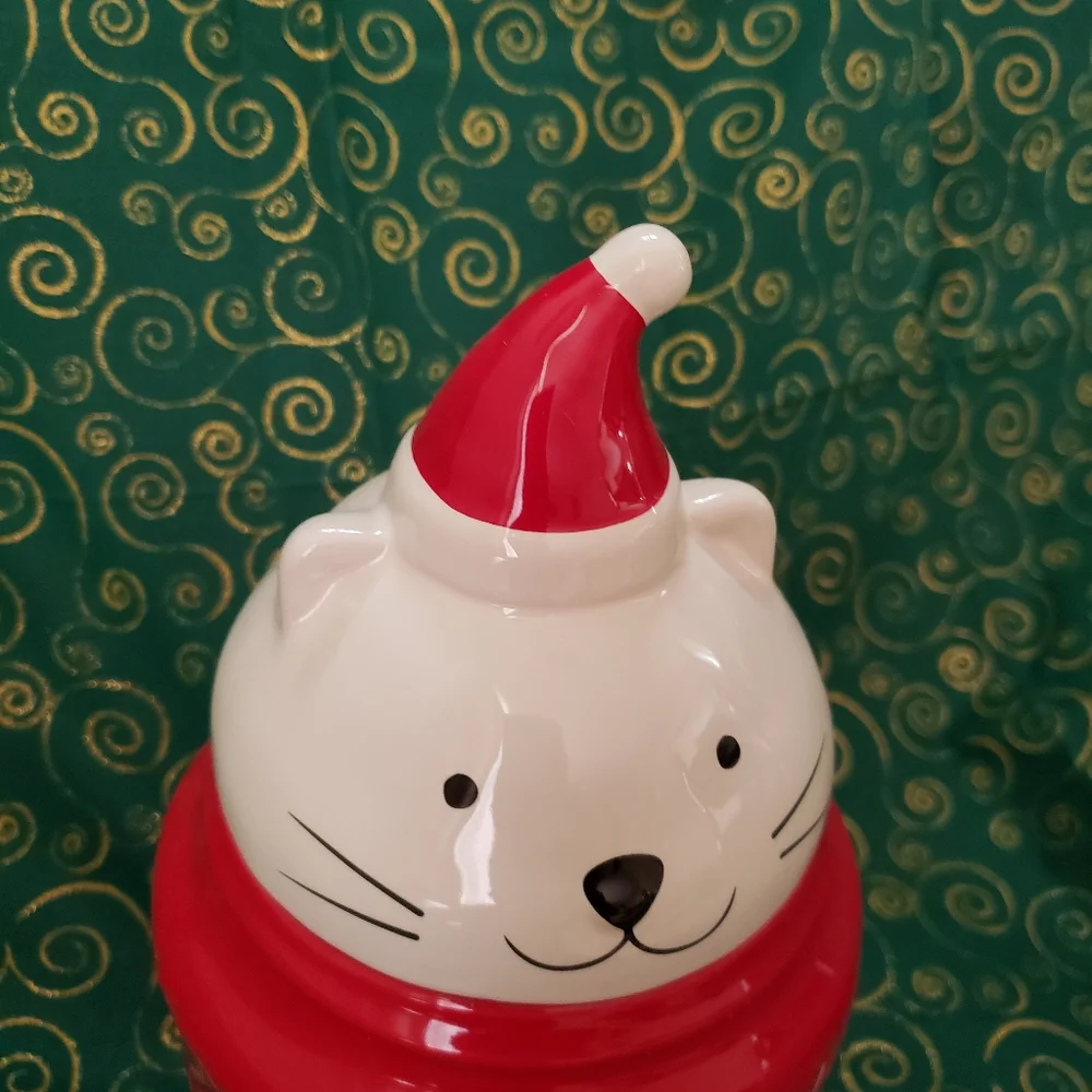 Rae Dunn Merry Catmas canister holiday Christmas cat kitty